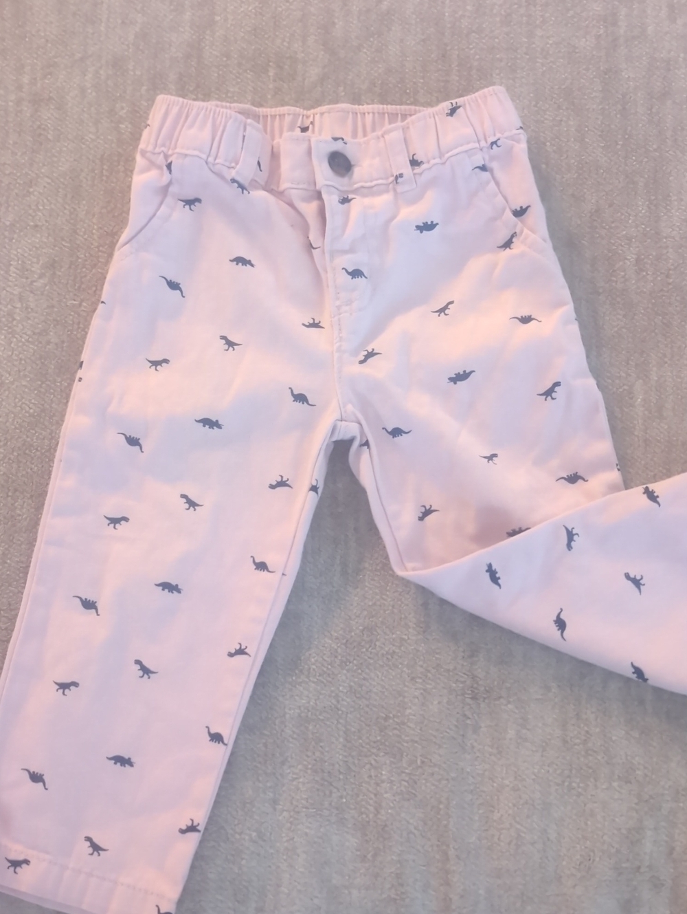 Kids  Soft Pink Blue Dinosaur Print Pants Carter's 18  Months Slacks Cute Summer
